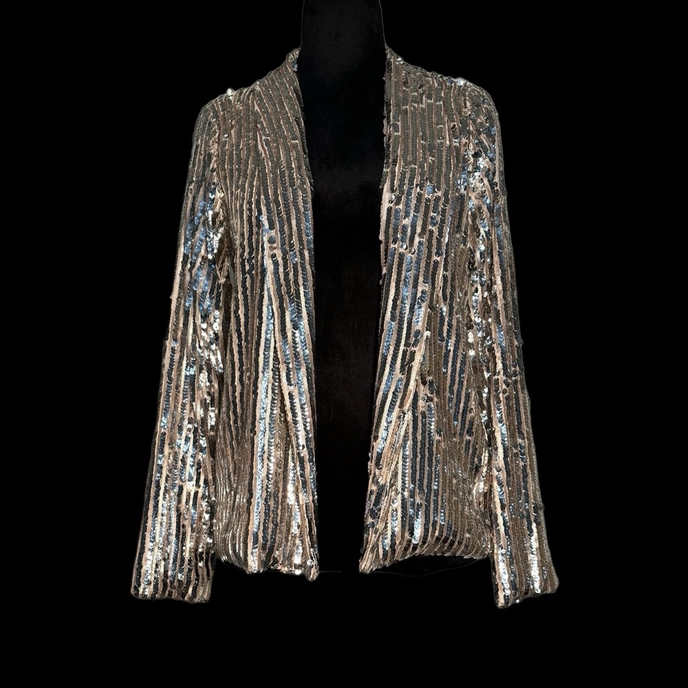 You Better Work Silver Multi Sequin Blazer